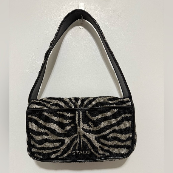 Staud Tommy Beaded Zebra Shoulder Bag - Picture 8 of 16